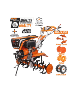 Motosapatoare RURIS 1001KSD + roti cauciuc 5.00-12+plug reversibil rev2+roti metalice 500