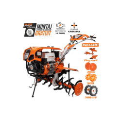 Motosapatoare RURIS 1300KS + roti cauciuc 5.00-12+plug reversibil rev2+roti metalice 500