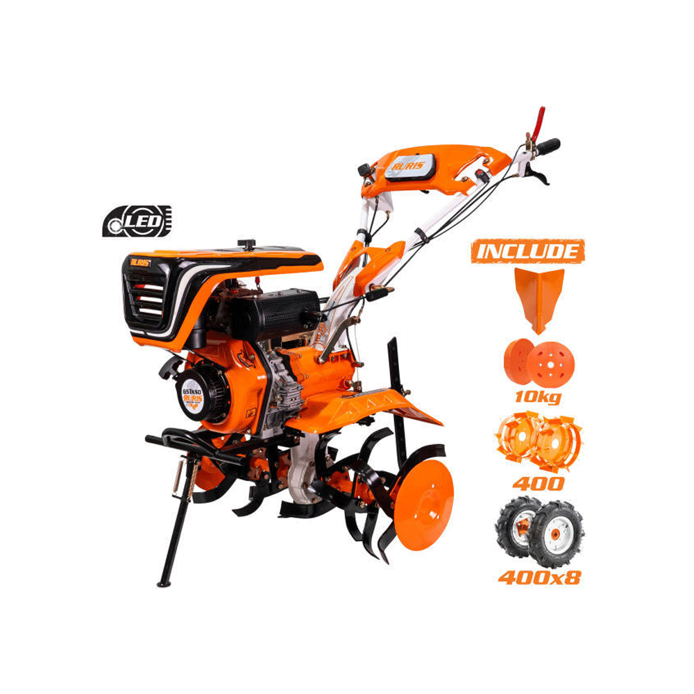 Motosapatoare RURIS 651KSD + roti cauciuc 4.00-8 + rarita + roti metalice 400 fara manicot