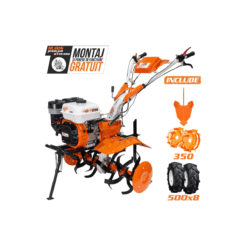 Motosapatoare RURIS 731K + roti cauciuc 5.00-8+rarita ajustabila+roti metalice 350 fara manicot