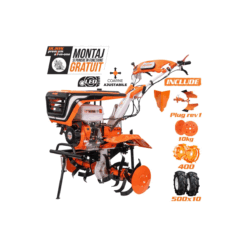 Motosapatoare RURIS 751KS + roti cauciuc 5.00-10+rarita+plug reversibil rev1+roti metalice 400 fara manicot+set contragreutati 20kg