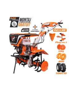 Motosapatoare RURIS 751KS + roti cauciuc 5.00-10+rarita+plug reversibil rev1+roti metalice 400 fara manicot+set contragreutati 20kg