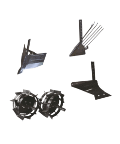 Pachet de accesorii motocultor, plug de arat, plug de bilonat, plug de scos cartofi, roti metalice 4.00-8