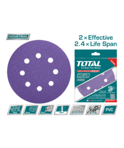 TOTAL - DISC HARTIE ABRAZIVA 125MM - P40,P60,P80,P120