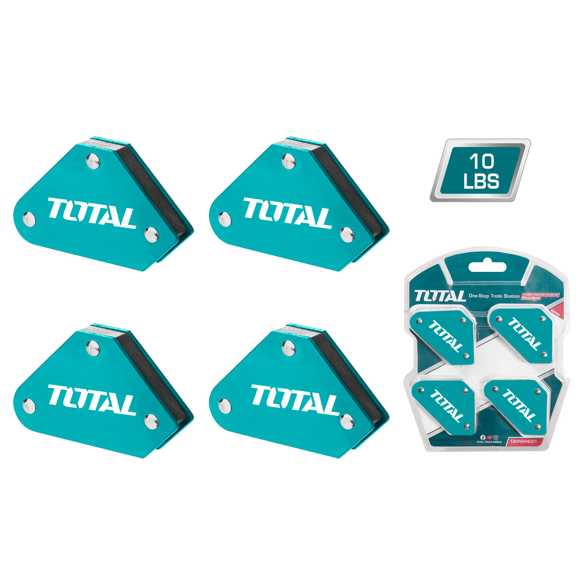 TOTAL - SET 4 COLTARE MAGNETICE PENTRU SUDURA 45°,90°