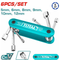 TOTAL - SET 6 BUC CHEI TUBULARE CU MANER, 5mm, 6mm, 8mm, 9mm, 10mm, 12mm