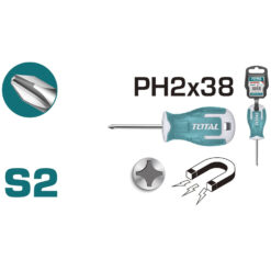 TOTAL - SURUBELNITA PHILLIPS- PH2 - 6.0MM - 38MM -(INDUSTRIAL)