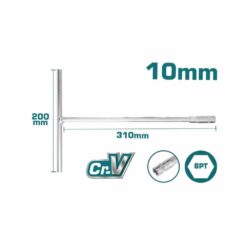 TOTAL - CHEIE TUBULARA CU MANER IN T - 10MM, 200X310MM (INDUSTRIAL)