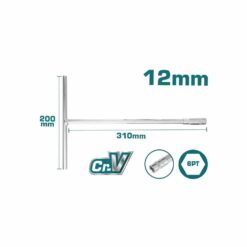 TOTAL - CHEIE TUBULARA CU MANER IN T - 12MM, 200X310MM (INDUSTRIAL)