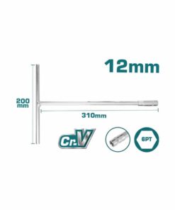 TOTAL - CHEIE TUBULARA CU MANER IN T - 12MM, 200X310MM (INDUSTRIAL)