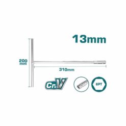 TOTAL - CHEIE TUBULARA CU MANER IN T - 13MM, 200X310MM (INDUSTRIAL)