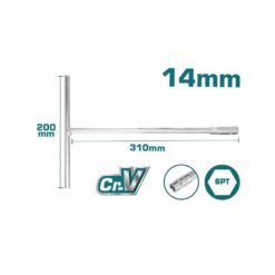 TOTAL - CHEIE TUBULARA CU MANER IN T - 14MM, 200X310MM (INDUSTRIAL)