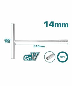 TOTAL - CHEIE TUBULARA CU MANER IN T - 14MM, 200X310MM (INDUSTRIAL)