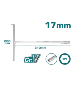 TOTAL - CHEIE TUBULARA CU MANER IN T - 17MM, 200X310MM (INDUSTRIAL)