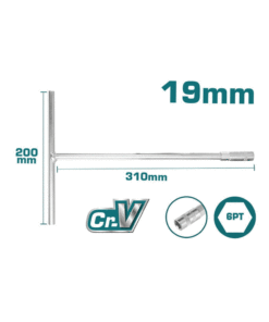 TOTAL - CHEIE TUBULARA CU MANER IN T - 19MM, 200X310MM (INDUSTRIAL)