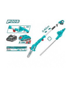 TOTAL - FIERASTRAU TELESCOPIC SI TRIMMER PENTRU GARD VIU CU ACUMULATOR 20V