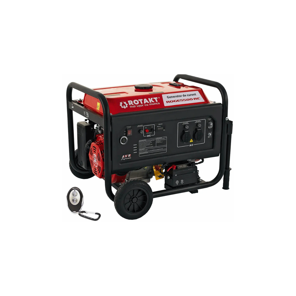 Generator De Curent pe Benzină ROGE 5500RC 5.5kW, AVR, Voltmetru, Iesire 12V, Consum de 3,57L/oră, Pornire Electrică